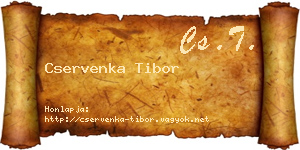 Cservenka Tibor névjegykártya